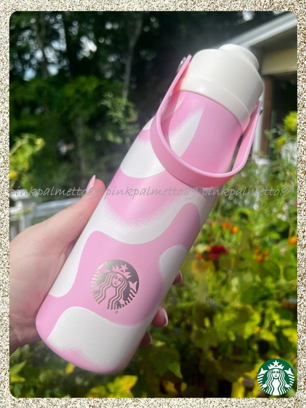 ✨🍓 NWT 2026 Starbucks 'Pink Drink' Swireled SS 18oz Water Bottle w/ Handle